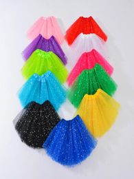 Girls Tutu Skirts Kids Clothes Stars Glitter Ballets Fancy Pettiskirt Sequin Stage Dancewear Costume Summer Tulle Princess Mini Dr4332362