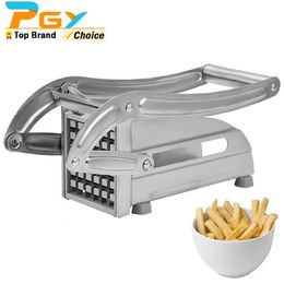 Professional Potato French Fry Cutter Machine with 2 Blades Stainless Steel Manual Vegetable Potato Slicer Kitchen Gadgets 240106