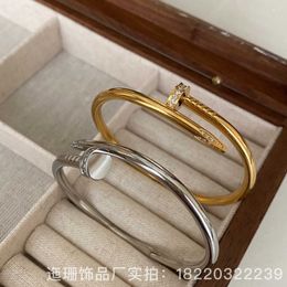 Designer Cartres Bracelet Nail Classic and Versatile Same Style as Star Anti Allergy Hand Wash Colourless 18k gold Open