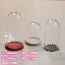 Bottles 8X Glass Dome Display Bell Jar Cover Cloche With Wood Base DIY Micro Landscape Plant Container Decoation Craft