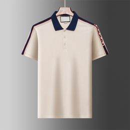 Designer Men's Polo Brand Embroidery letters Pure cotton breathable wrinkle resistant pilling Slim-fit commercial oversized