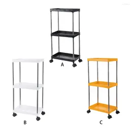 Kitchen Storage Black Snack Cart With Wheels Detachable And Easy To Narrow Corners Such As Kitchens 3 Tier Shelf