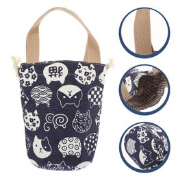 Dinnerware Outdoor Insulation Lunch Bag Carrying Bento (Blue)