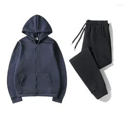 Men's Tracksuits Korean Version Loose Man Hoodies Women Long Sleeve Zip Hooded Set Oversized Pocket Coat Harajuku Male Sweatshirts Jacket