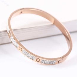 A Classic Cartres Bangle Fashion simple gold diamond inlaid titanium steel bracelet women's fashion trend Bracelet Stainless Steel