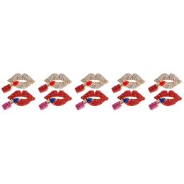 10 pcs Lipstick Brooche Clothes Pin Personalized Brooches Lapel for Suit Hat 240106