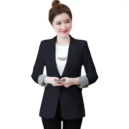 Women's Suits "There Is A Lining/" Spring And Autumn Lady Leisure SuiEmperament Loose The Long Versatile Drape Fashion Slim Coat.