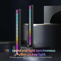 Colourful Sound Light: USB-Powered For Music Lovers. RGB Induction Light Desktop LED Car Light Music Rhythm Light Strip With Voice Controlled Pickup Light