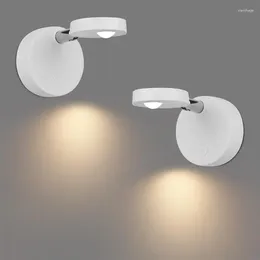 Wall Lamp 2pcs Rotatable LED Light With Timer And Remote Control Under Cabinet Lights Wireless Indoor Rechargeable Sconce