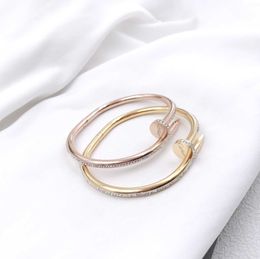 Designer Cartres Bracelet 18k gold Necklace Women's 2024 New Korean Edition Non fading Diamond Set Bending Nail Net Red