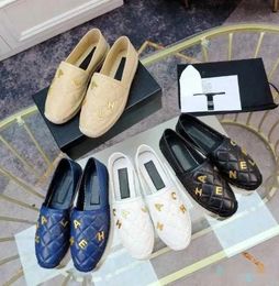 Woven Loafer Letters Fisherman Sheepskin Loafers Luxury Classic Mules Flat Blck Bottomed