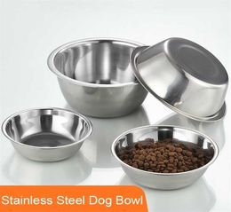 Large Capacity Dog Bowl 304 Stainless Steel Pet Feeding Cat and Food Drinking Metal Durable 2201182504270