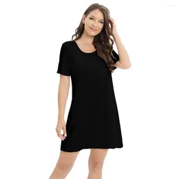 Women's Sleepwear Super Soft Modal Short-sleeved Nightdress Comes With Chest Pads (chest Are Removable)