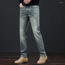 Men's Jeans Spring Men Classic Business Slim Fit Straight Work Wear Vintage Denim Pants 2024 Fashion Casual Trousers Male Clothing