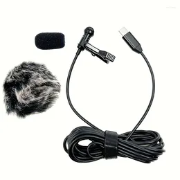 Microphones Clear Sound Type C Lavalier Mic Compact Clip On Durable For Voice Dictation