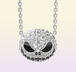 Nightmare before Christmas Skeleton Necklace Jack Skull Crystals Pendant Women Witch Necklace Goth Gothic Jewelry Whole J1218737512002826