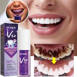 Teeth Whitening Mousse Deep Cleaning Cigarette Stains Repair Bright Neutralises Yellow Tones Dental Plaque Fresh Breath 240106