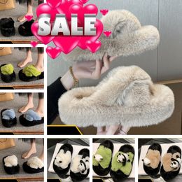 Hot Slides women Slippers Ladies Wool Winter Fur Fluffy Furry Warm Sandals Comfortable Fuzzy Girl Flip Flop Slipper eur36-41