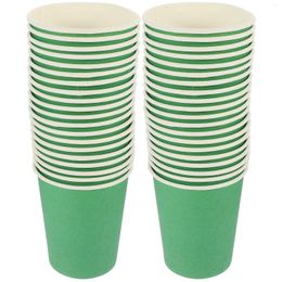 Disposable Cups Straws Green Paper Cup Food-grade Beverage St Patrick's Thicken Wedding Single-use Banquet Serving