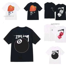 Designer summer ss Tshirts Tops Lettering Short Sleeves Womens Dice Printed Tshirts Round Neck Pullover Couples Tee Cotton High Street 8 ball High street shirt