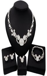Yulaili Whole XOXO Jewelry Sets Girl Christmas Gift Cute Necklace Stud Eearrings Bracelet Ring Women Crystal Jewelery Set4340975