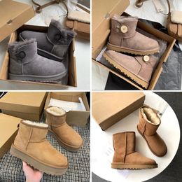 Designer fofo neve ugg botas ug mini mulheres inverno feios austrália tasman plataforma ug bota pele chinelo tornozelo sapatos de lã pele de carneiro couro casual fora