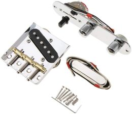 Alnicov 6 Strings Saddle Bridge Plate 3 Way Switch Control Plate Neck Pickup Set for Fender Electric Guitars Replacement Parts5117368