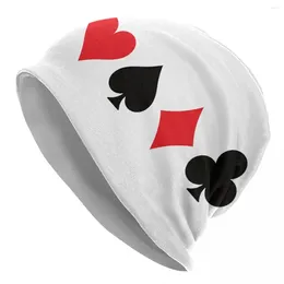 Berets Suit Cards Spades Hearts Diamonds Clubs Design Unisex Beanies Caps Knitted Bonnet Hat WarmAutumn Winter Outdoor Skullies Hats
