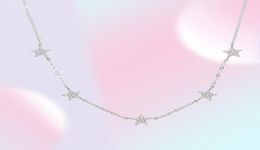 2019 Christmas gift vermeil 925 sterling silver cute star choker charm necklaces charming women Jewellery fine silver necklace T20014041914