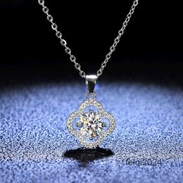 Necklaces Strands Strings Sterling 1 Mosan Diamond Women's Fashion Clover Flower New Sier Pendant Clavicle Chain