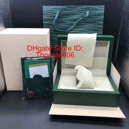 Factory Supplier Green Original Box Papers Gift Watches Boxes Leather Bag Card For 116610 116660 116710 116613 116500 Watch Boxes254K