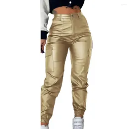Women's Pants Flattering Hips Trousers Women Bottoms Stylish Faux Leather Soft Breathable Slim Fit With For Motorcycle