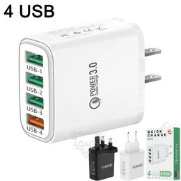 4USB Multi-Port Wall Adapter Quick Charger EU/US/UK Adapted For iphone Samsung Smart phone