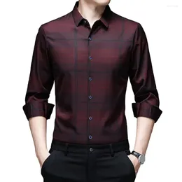 Men's Casual Shirts Top Grade Luxury Slim Fit Designer Striped For Men Classic Brand Fashion Shirt Long Sleeve Mens Clothes 2024