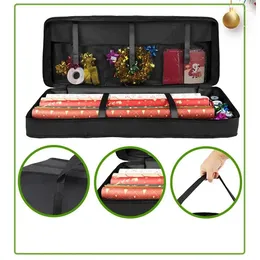 Storage Bags Wrapping Paper Containers Zippered Waterproof Dustproof Gift Wrap Organizer Oxford Cloth For Christmas Large Capacity