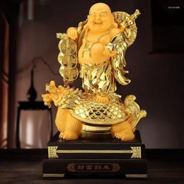 Decorative Figurines Fortune Maitreya Buddha Ornaments Living Room Wine Cooler Belly Smiling Office Decor House Craft Gifts
