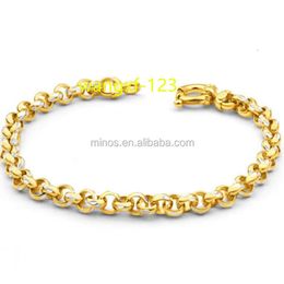 Gold Plated Stainless Steel Diamond Cut Belcher Bracelet New Design Rolo Chain Bracelet