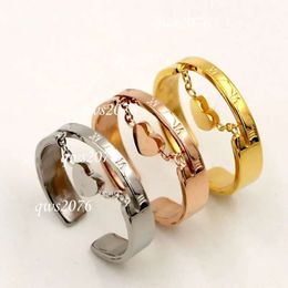 Designer Ring New Titanium Steel Rome Number Open Peach Heart Couple Rings For Women Personality Temperament Love Womens