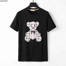 Men's T-Shirts Designer men's Tee shirts black and white color Bear plaid stripe Luxury brand 100% cotton anti-wrinkle breathable soft fashion casual street variety of