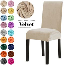 Chair Covers 1/2/4/6PCS Velvet Cover For Dining Room Spandex Stretch Super Soft Slipcover Kitchen Home El Wedding Banquet