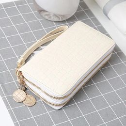 Wallets Red/white/black Women Double Zipper Ladies Wallet Fashion Female Long Design Handbag Phone Bag