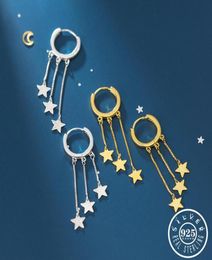 Hoop Huggie 925 Sterling Silver Small Star Tassel Type Pendant Gold Colour Plated Earrings Round Circle Earings Fine Jewellery For 8062490