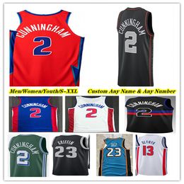 Printed Cade Cunningham Basketball Jersey Bojan Bogdanovic Jaden Ivey Jalen Duren Alec Burks Isaiah Stewart Marvin Bagley III Grant Hill Billups Thompson PISTON