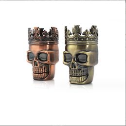 Smoking Pipes Hot selling plastic ghost head cigarette grinder 3-layer metal tooth skull zinc alloy grinder