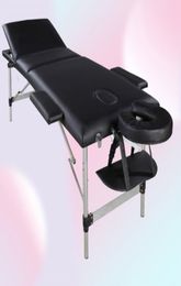 Portable Massage Bed SPA Facial Beauty Furniture 3 Sections Folding Aluminium Tube Bodybuilding Table Kit by sea GWE102084642127