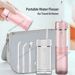 Portable Dental Floss Oral Irrigator Travel Retractable Water Flosser Pick for Cleaning Teeth Mouth Washing Machine Jet Device 240106