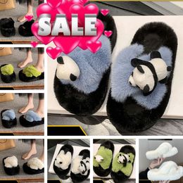 Top quality Slides women Slippers Ladies Wool Winter Fur Fluffy Furry Warm Sandals Comfortable Fuzzy Girl Flip Flop Slipper 36-41