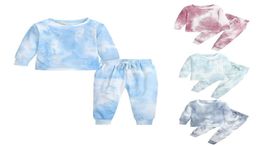 Fall Winter Baby Boy Girl Tie Dye Set Clothes Christmas Children Cotton T Shirt TopTrouser 2pc Suit Kid Boutique Outfit 28 Year4719108