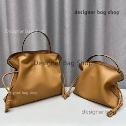 designer bag 7A Flamenco Clutch Bag Calfskin Genuine Leather Handbags Drawstring Closure Coiled Knots Tote Bags Fashion Letter Magnetic Closure Shoulder Handbags