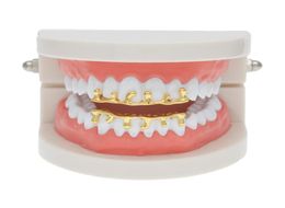 Gold Silver Grillzs Single Tooth Grillz Cap Top Bottom Grill Bling Custom Teeth Volcanic Rock Drop Shape Punk Hip Hop Jewelry7215708